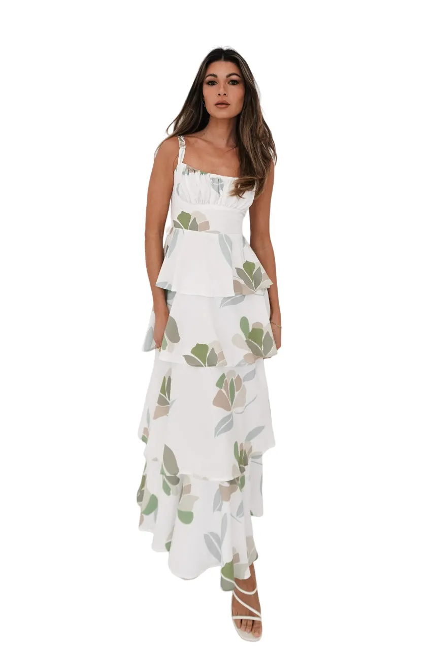 Aerin Floral Maxi Dress - Green