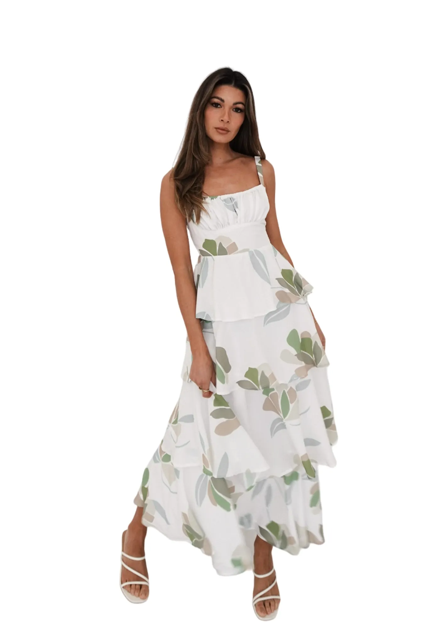 Aerin Floral Maxi Dress - Green