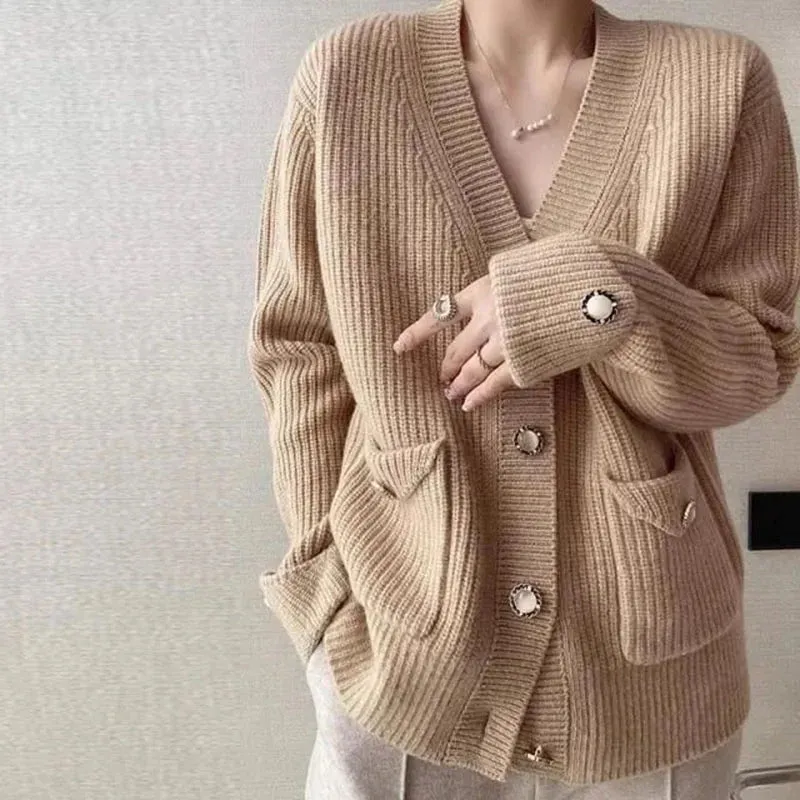 Aiertu New Oversized Women's Sweater Cardigan Jacket Autumn Winter Loose Warm Sweaters Coat Female Casual Knit Sweaters Outerwear