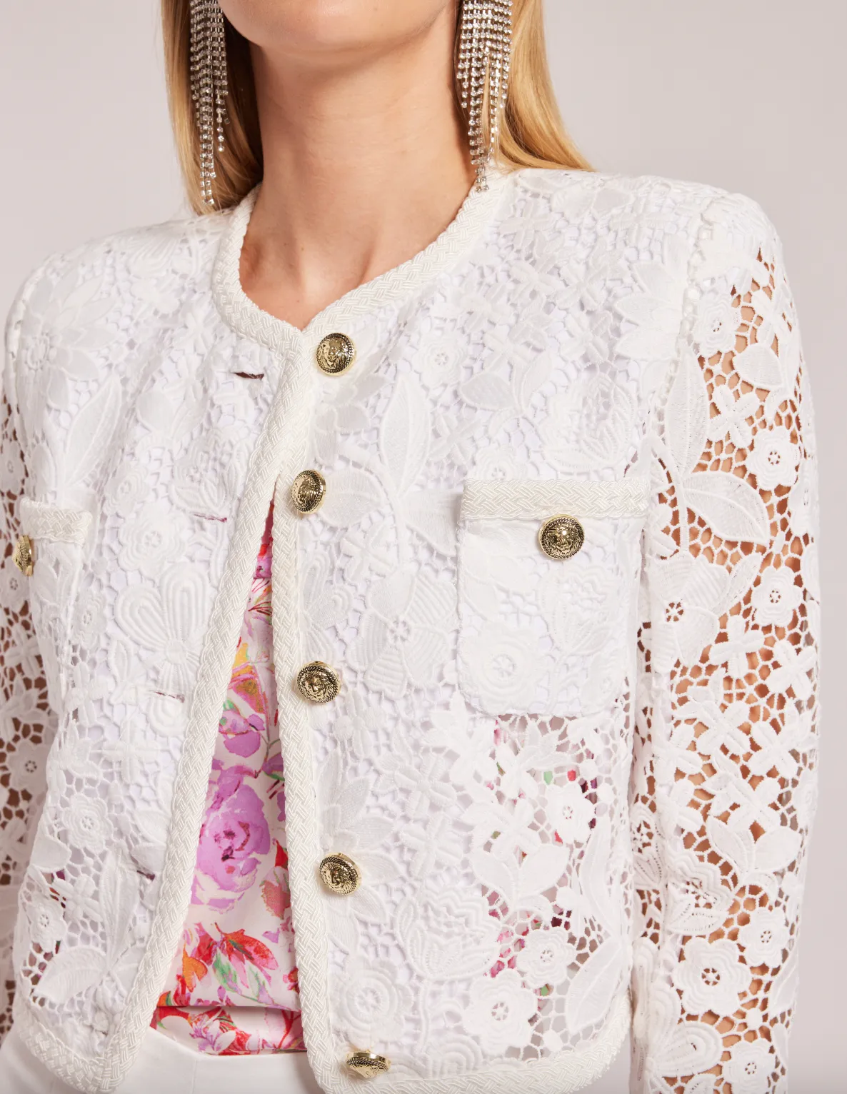 Amber Lace Jacket - White