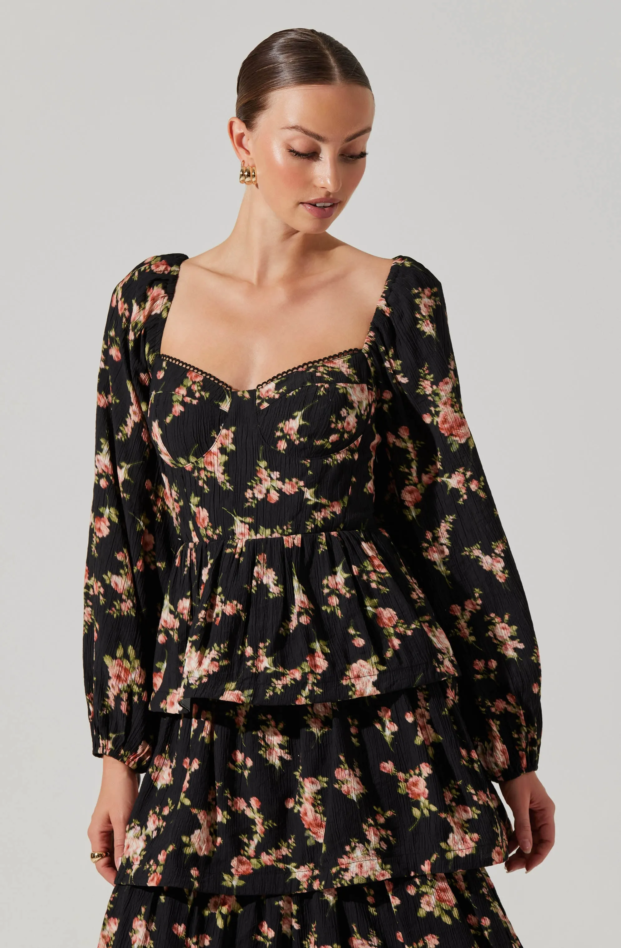 Aumie Tiered Floral Maxi Dress