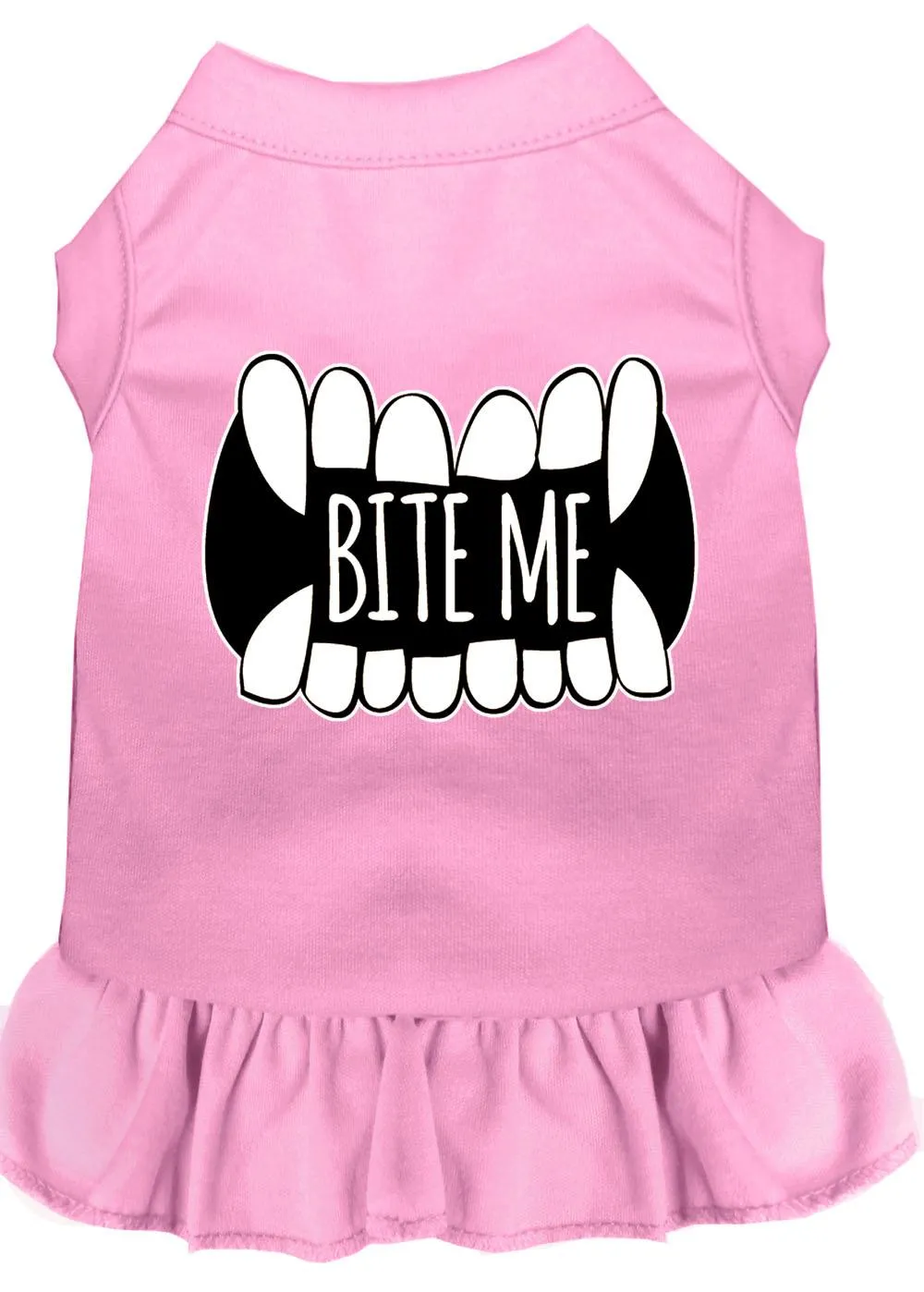 Bite Me Screen Print Dog Dress Light Pink Xs (8)