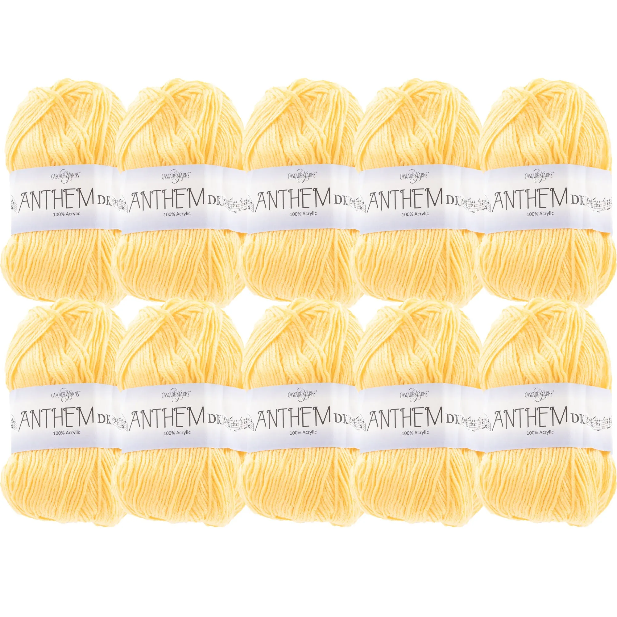 Cascade Yarns Anthem DK Yarn - 38 Lemon - 10-Pack