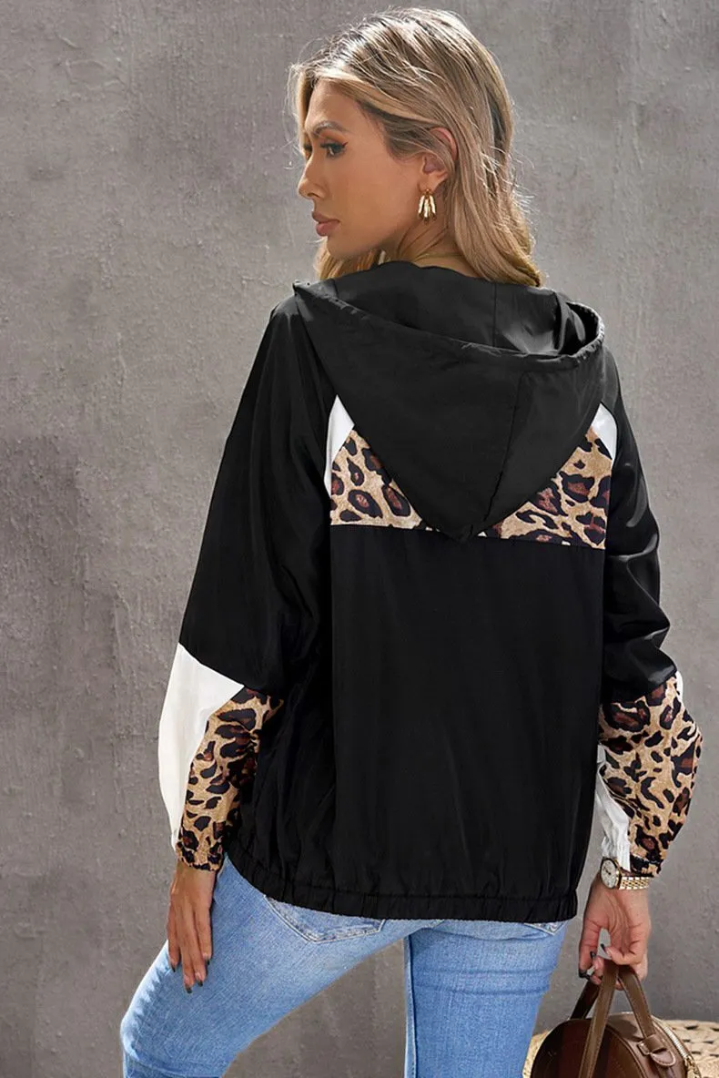 Casual Women Leopard Loose Hoodies Tops