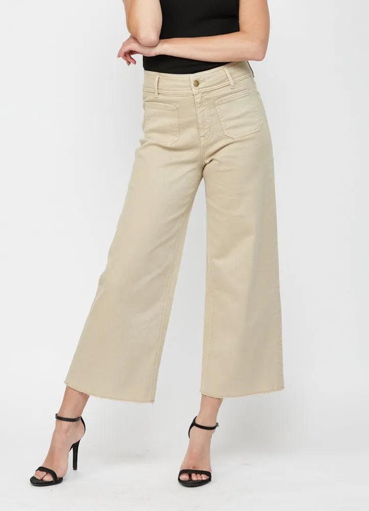 Cropped Wide Leg in Ash Mocha by Mica Denim