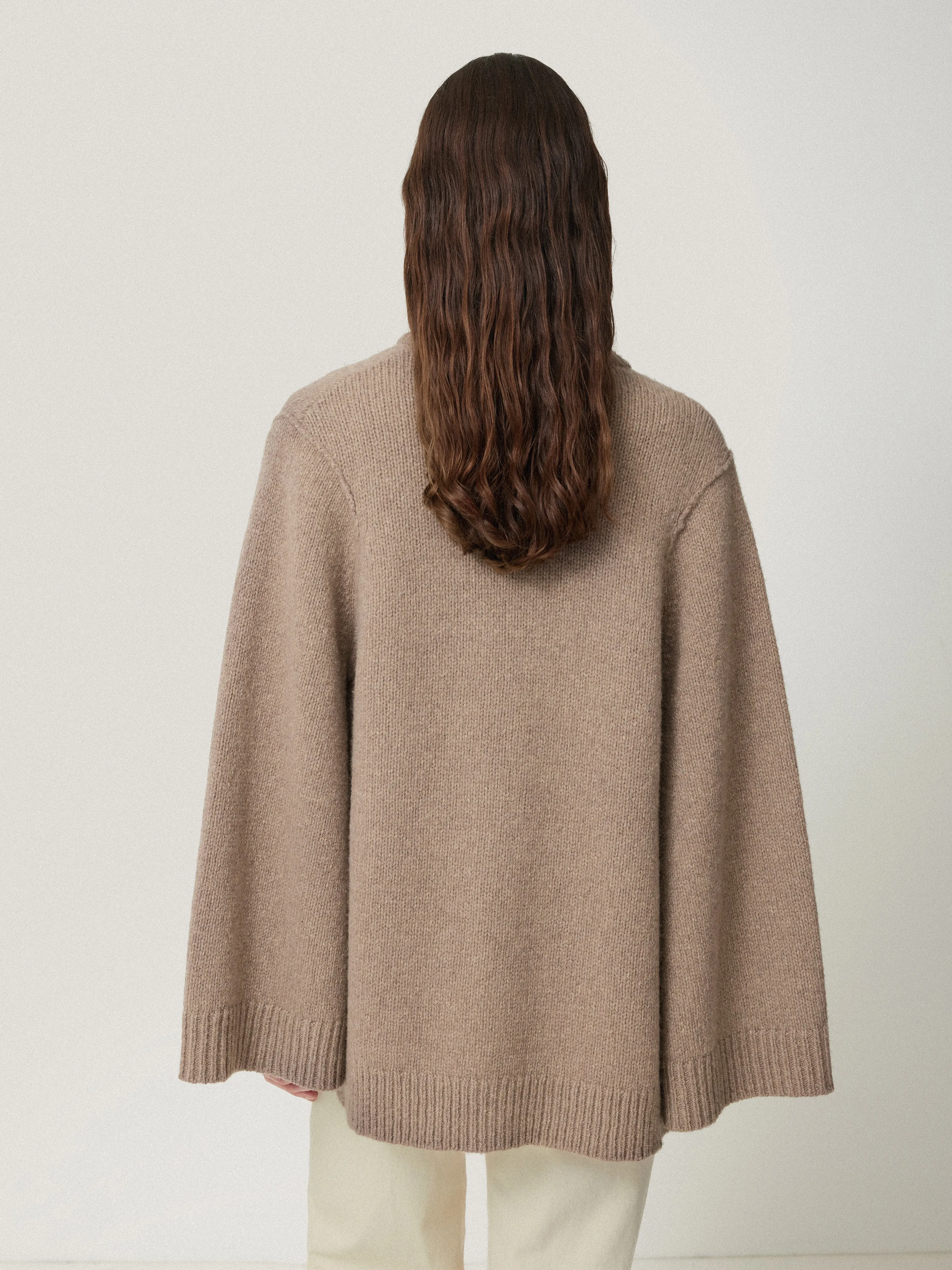 Deconstructed Knitted Cape | Taupe