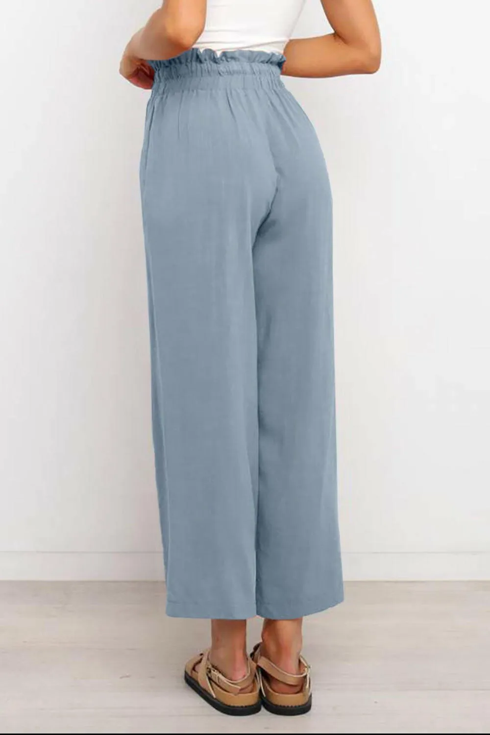 Drawstring Wide Leg Pants