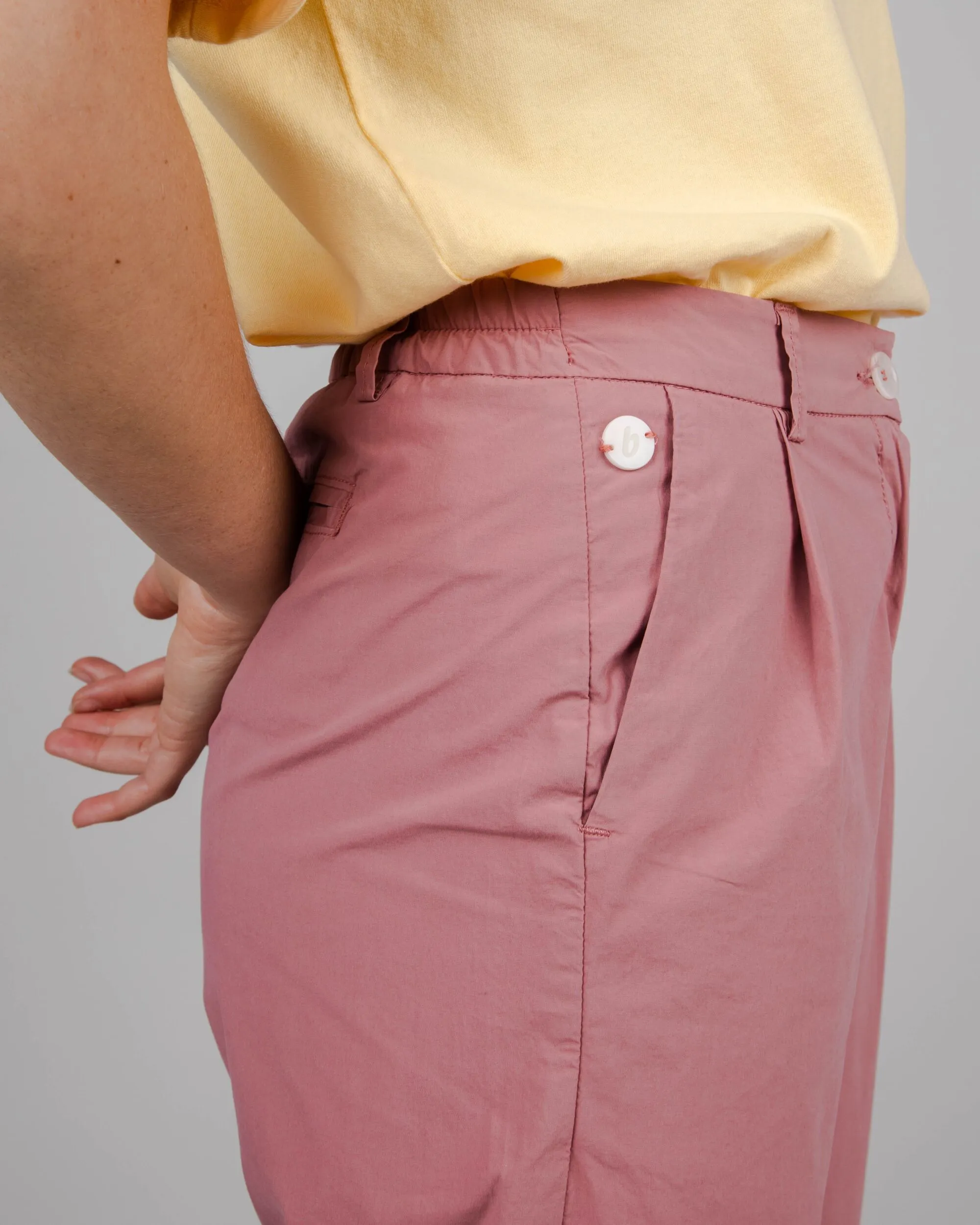 Elastic Pleated Chino Dusty Pink