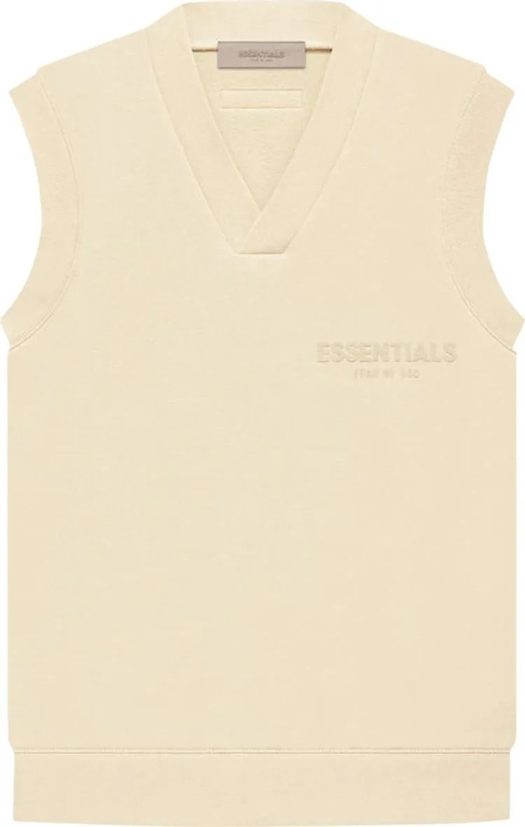 Fear of God Essentials V Neck Vest 'Egg Shell', cream