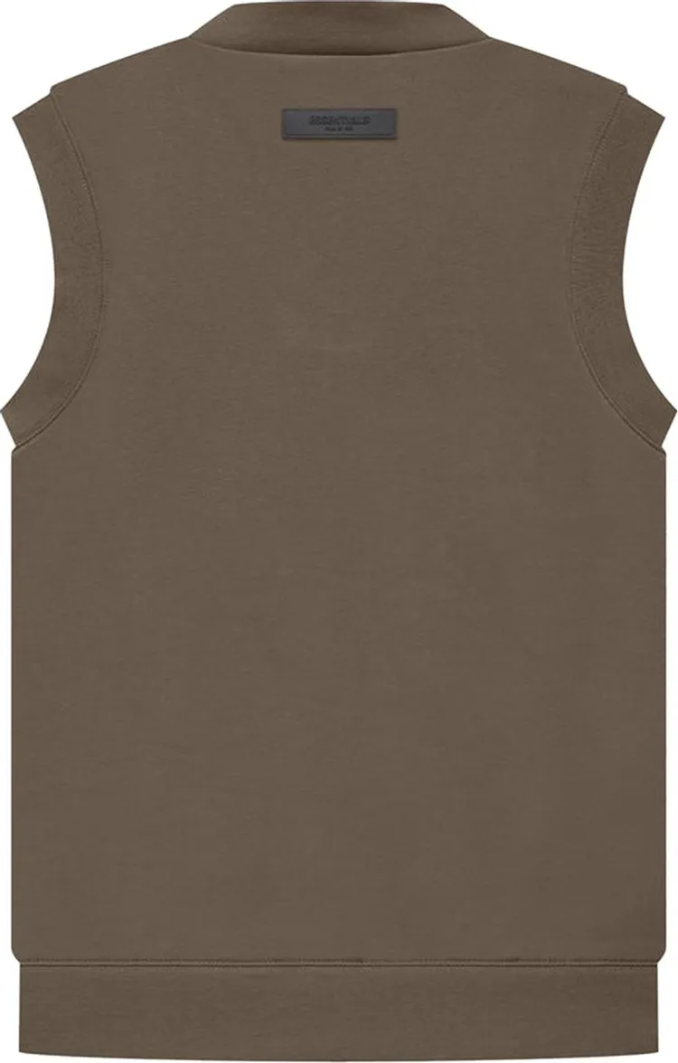 Fear of God Essentials V Neck Vest 'Wood', brown