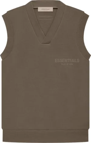 Fear of God Essentials V Neck Vest 'Wood', brown