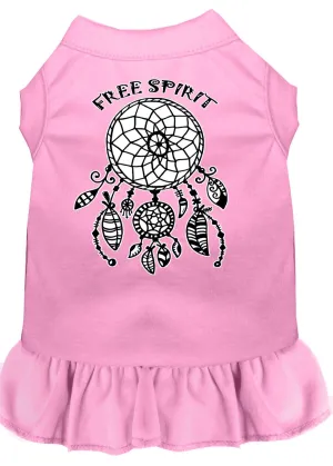 Free Spirit Screen Print Dog Dress Light Pink Med (12)