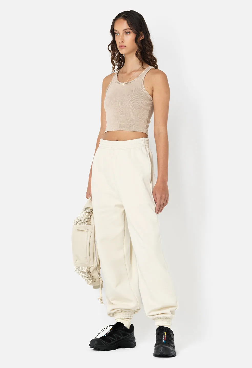 Gemini Rib Cropped Tank / Mineral Wash Shark