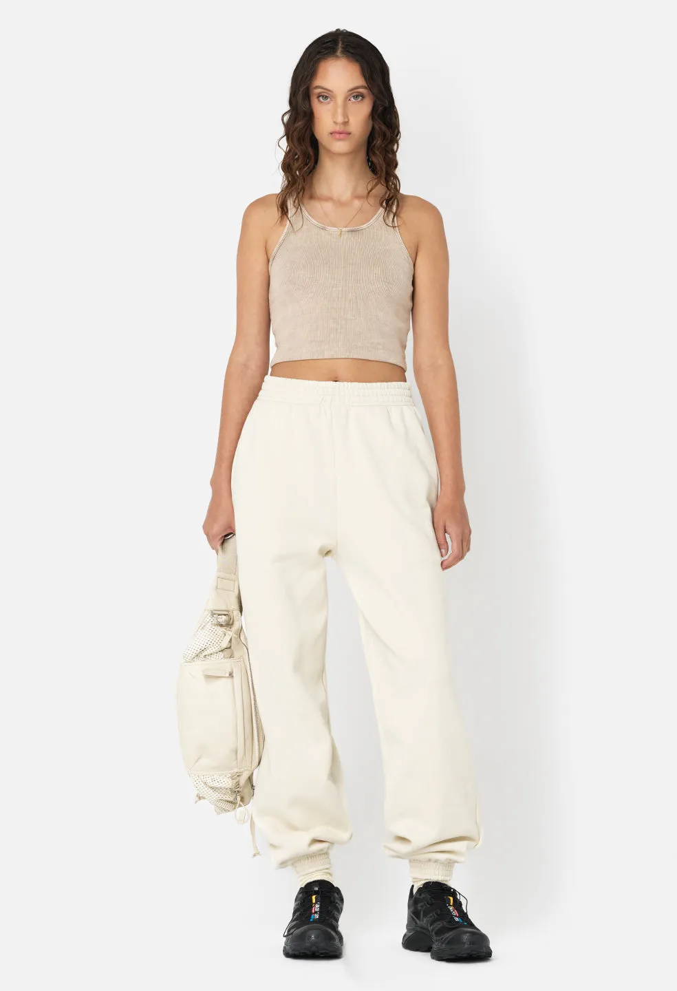 Gemini Rib Cropped Tank / Mineral Wash Shark