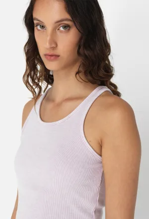 Gemini Rib Cropped Tank / Mineral Wash Thistle