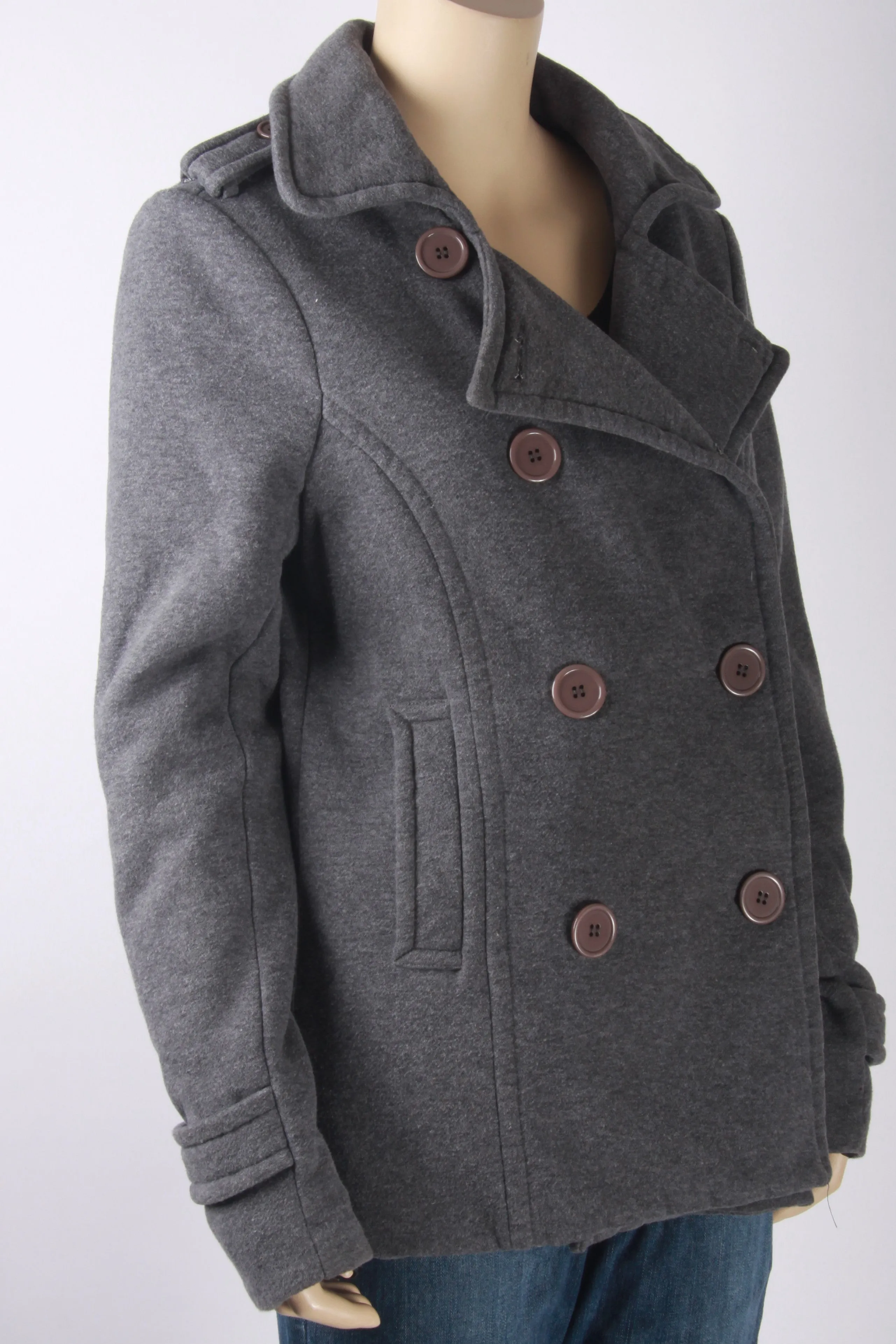 Iris Basic Gray Peacoat-Size Large