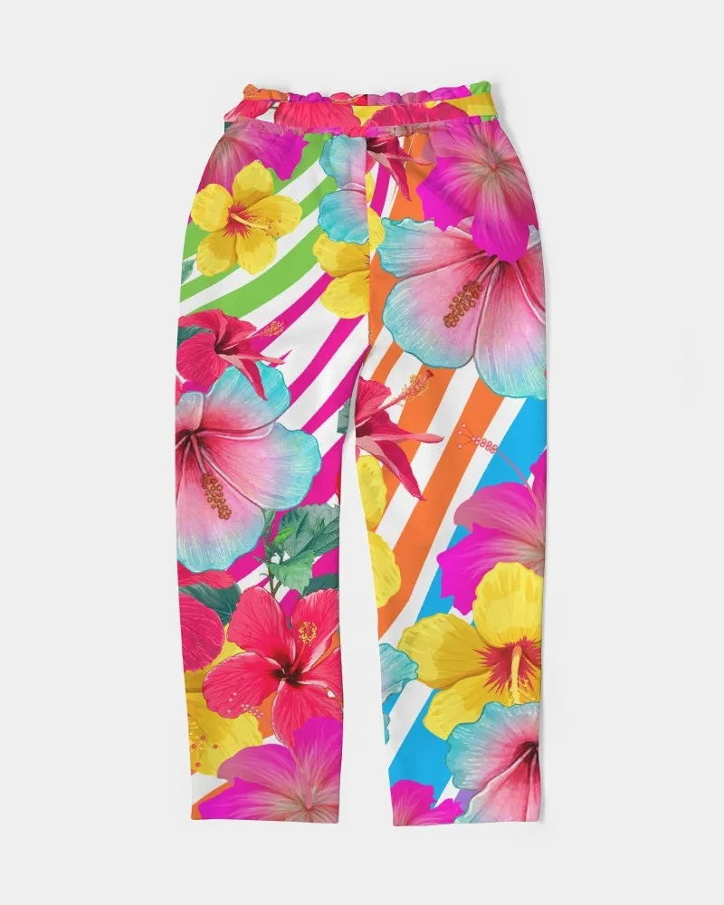 Island Flowers Women's Belted Tapered Pants