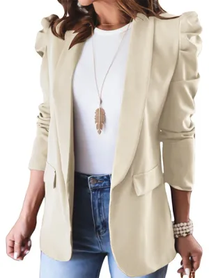 Jacket Blazers Coat Ruff Sleeve Loose White Casual Blazers