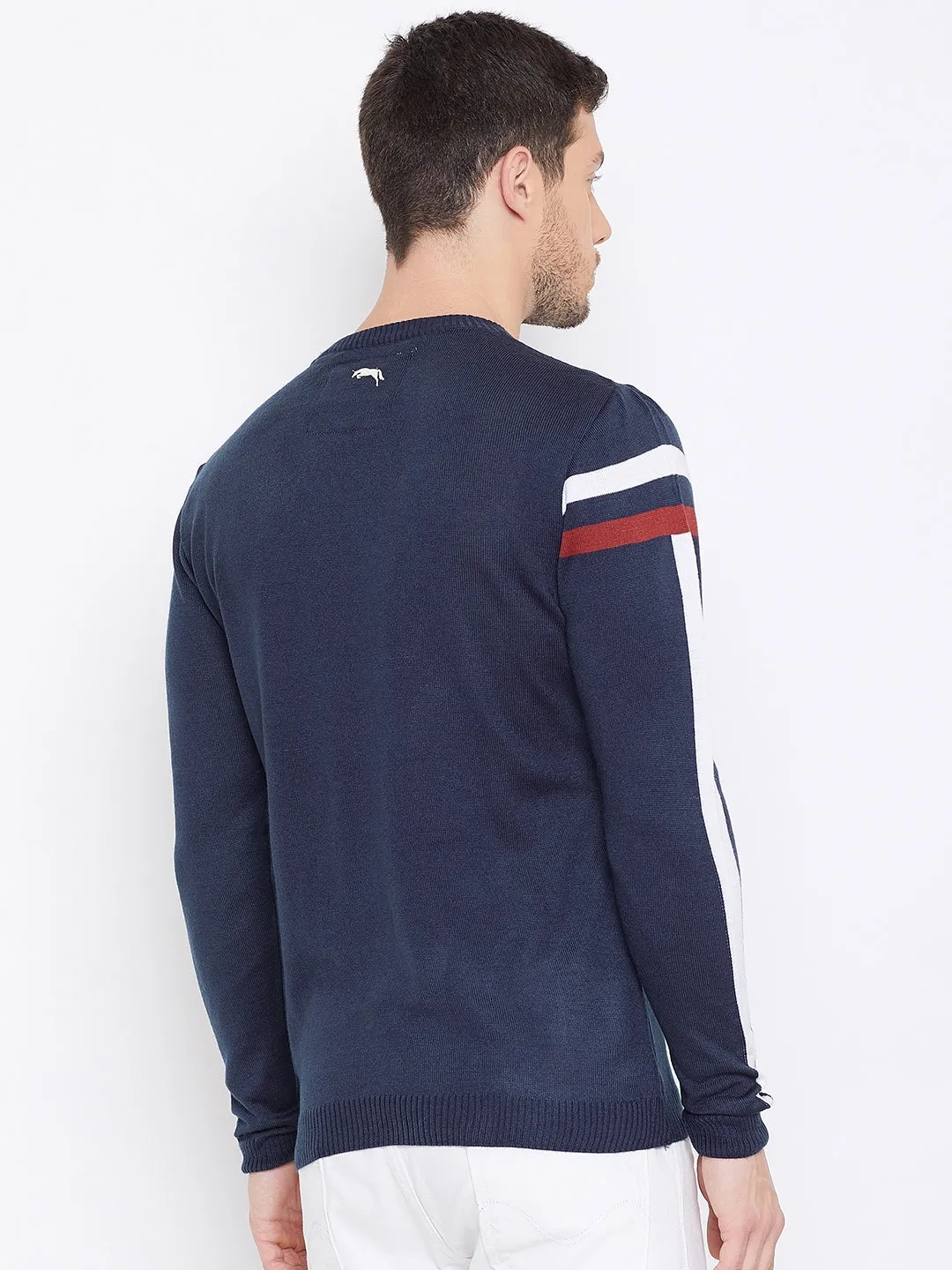 JUMP USA Men Navy Blue Casual Sweaters