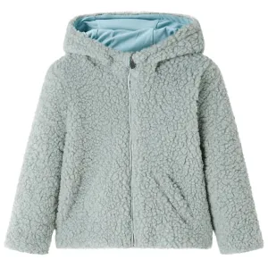 Kids' Hooded Jacket Teddy Faux Fur - Mint Green (Size 128, 7-8 Years) | Warm & Cozy Outerwear