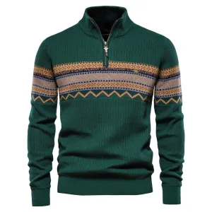 Men Zipper Long Sleeve Casual Knitwear