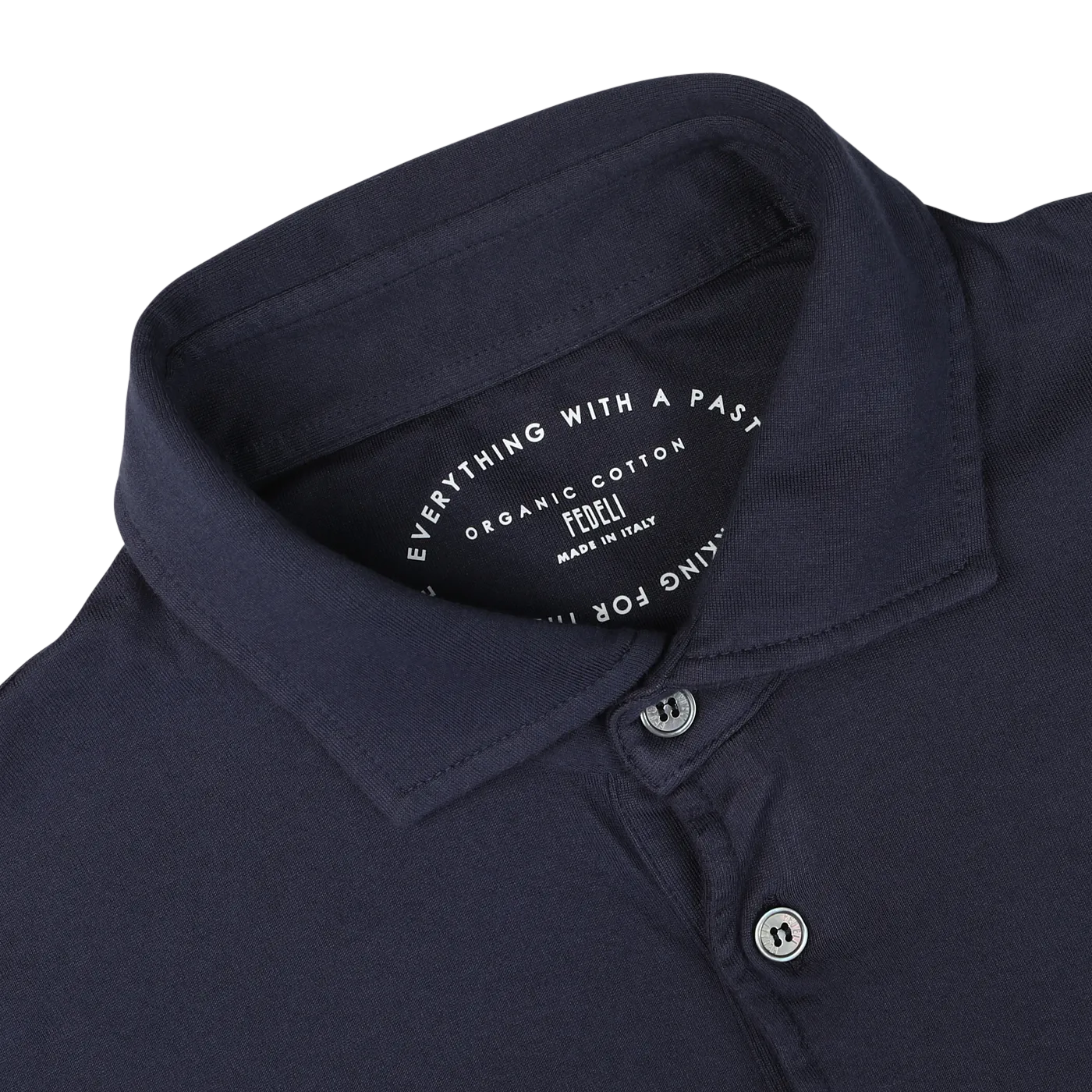 Navy Blue Organic Cotton LS Polo Shirt