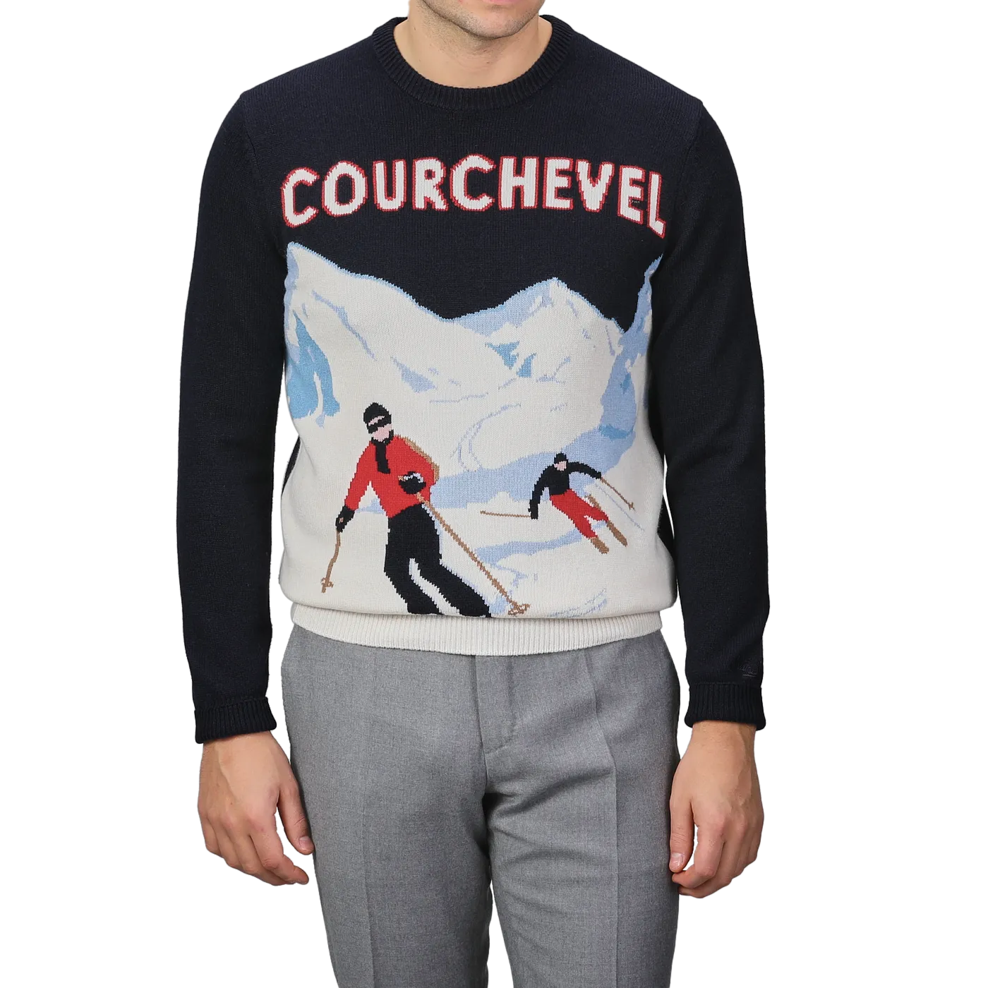 Navy Blue Wool Cashmere Courchevel Sweater