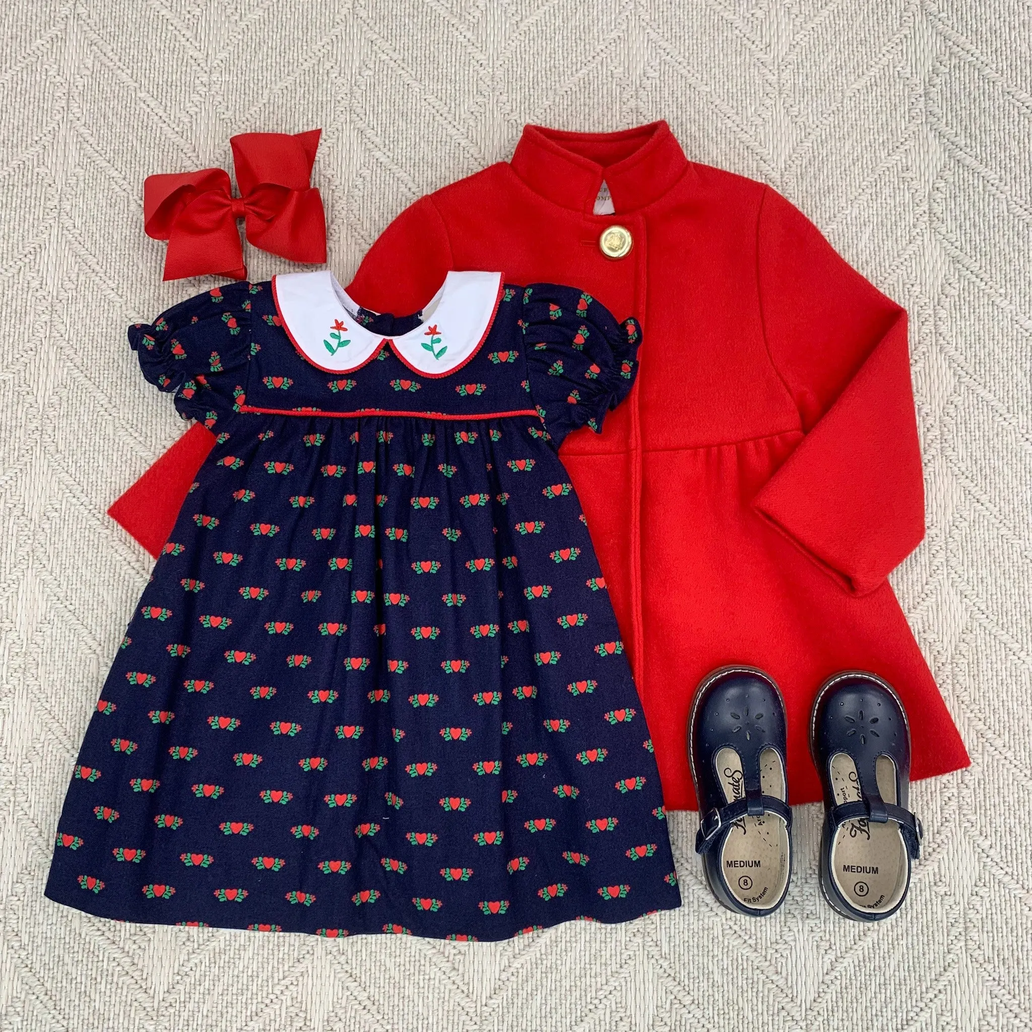 Penelope Peacoat - Richmond Red with Nantucket Navy Lining