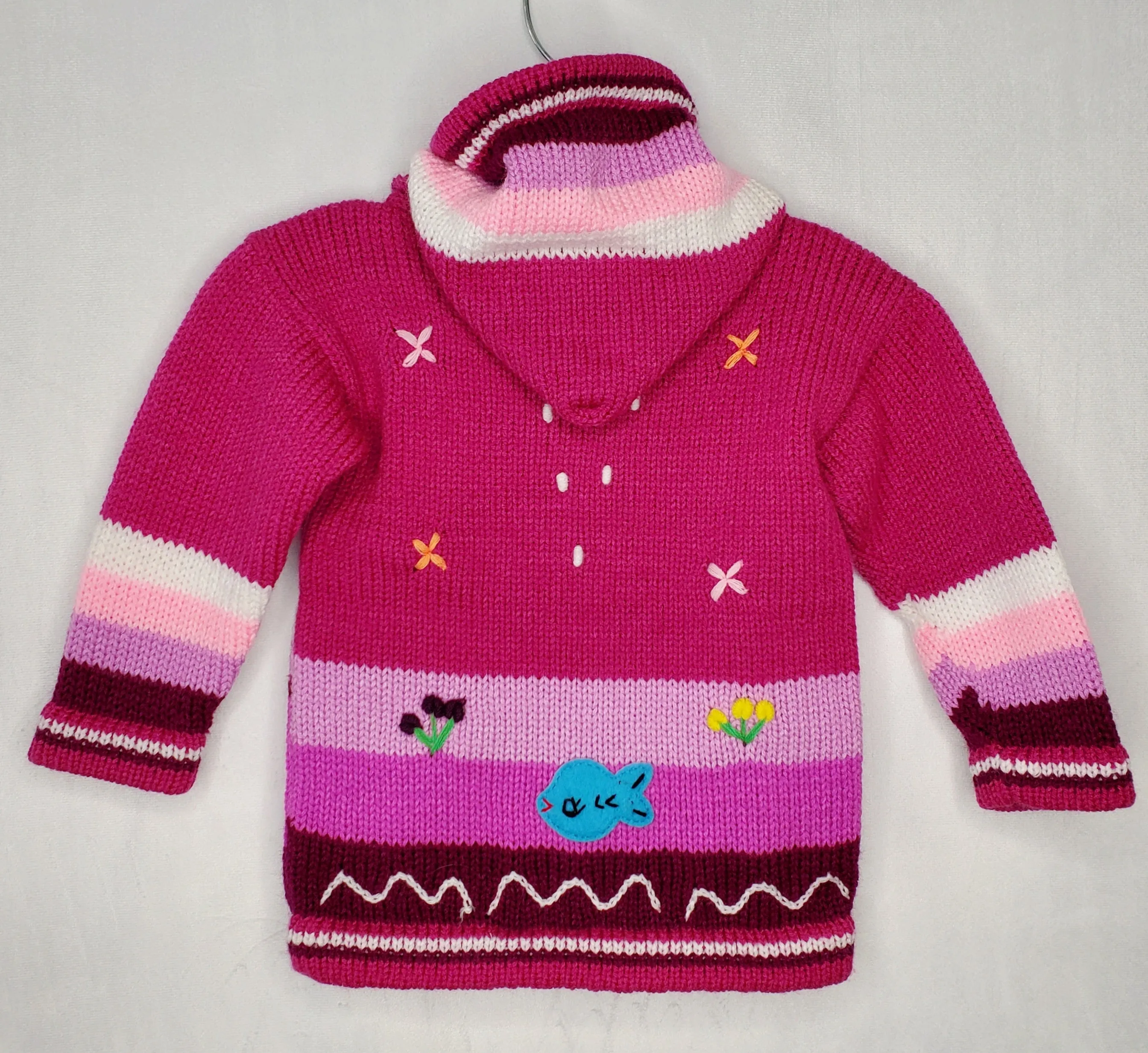 Peruvian Sweater - fushia 0-18m