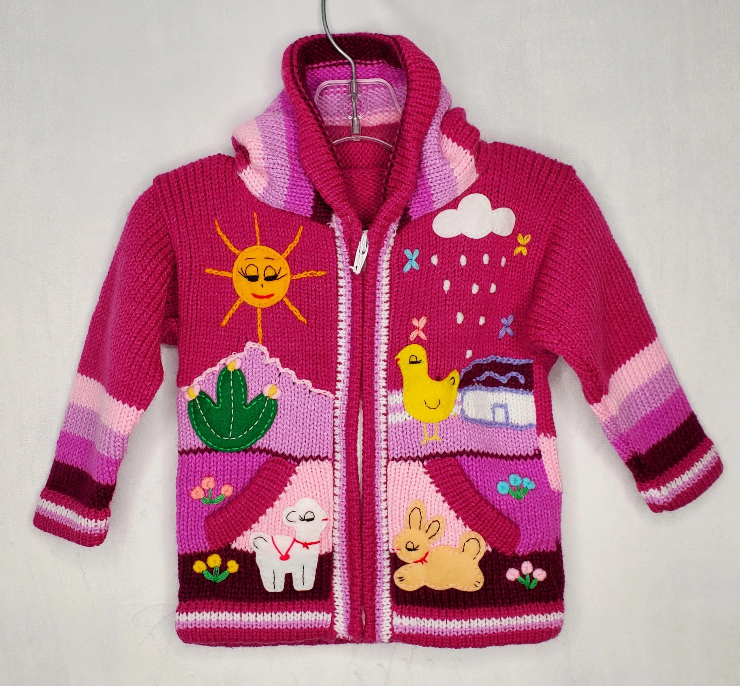 Peruvian Sweater - Fushia 1-2yr