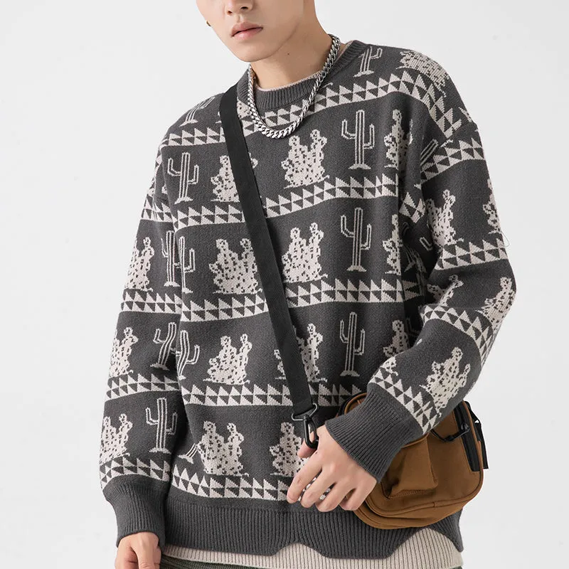 PopFlying Layered Sweater Full Cacti