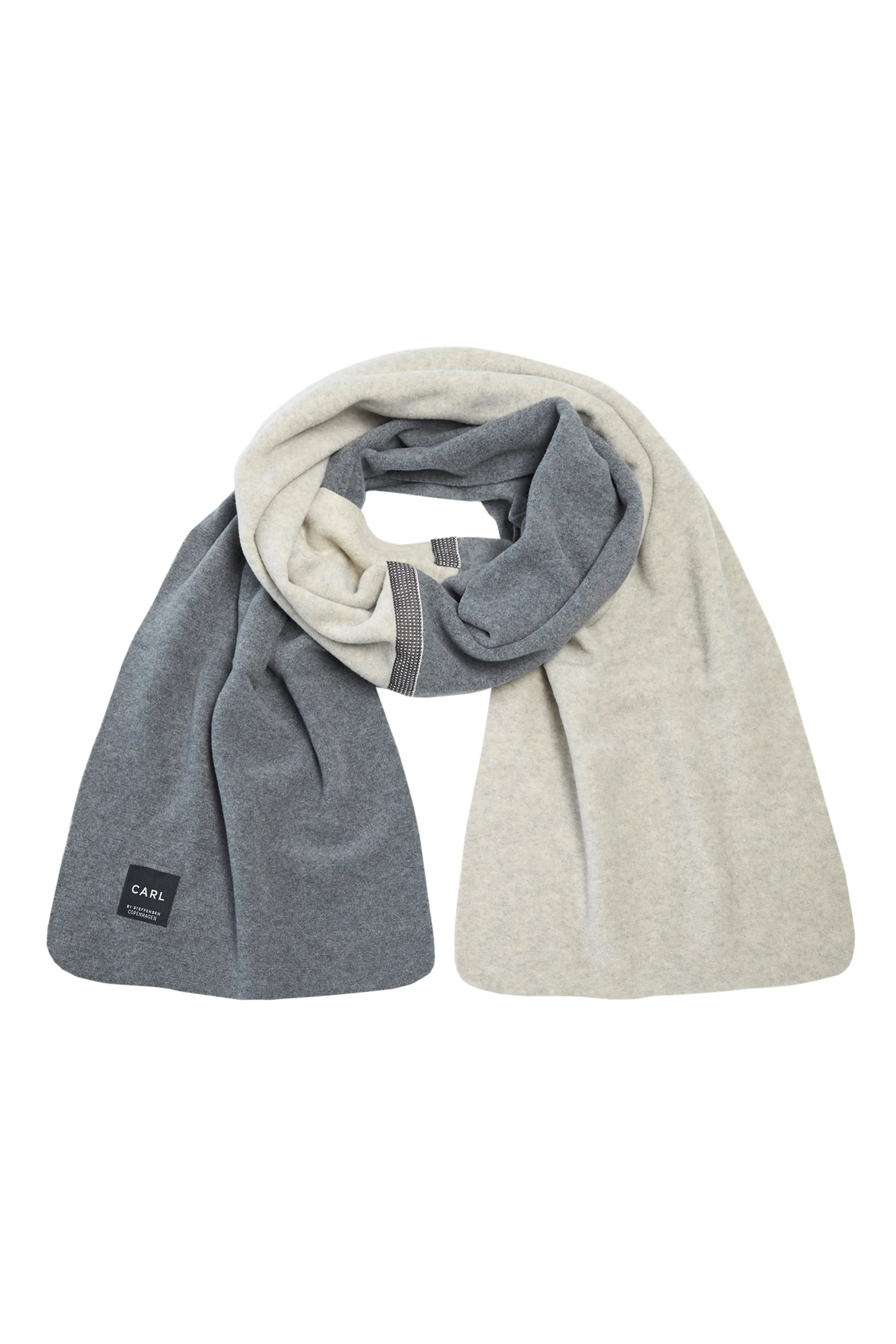 SCARF IN SOFT FLEECE - 1004C - GREY/SAND