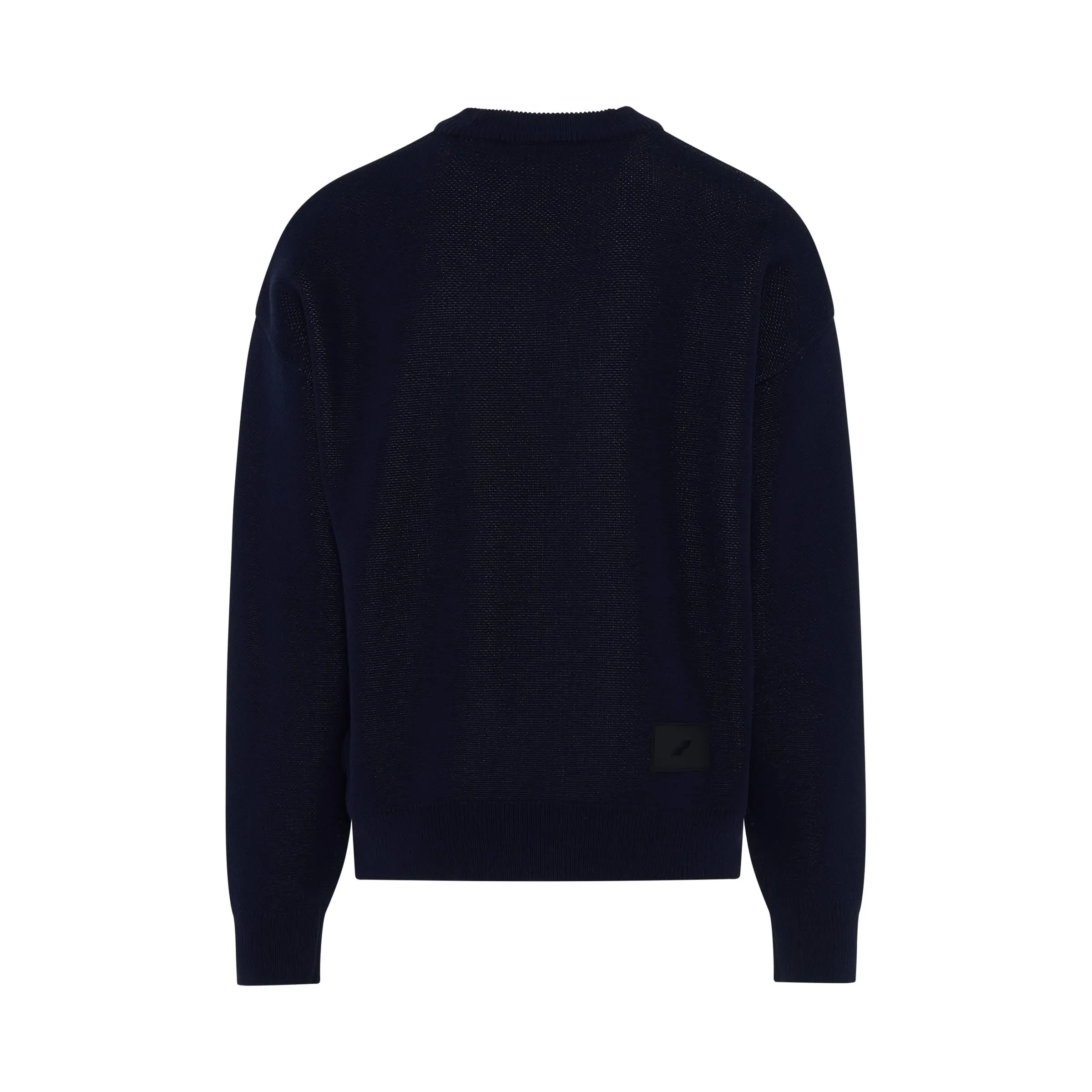 Square Logo Jacquard Knit Sweater in Navy