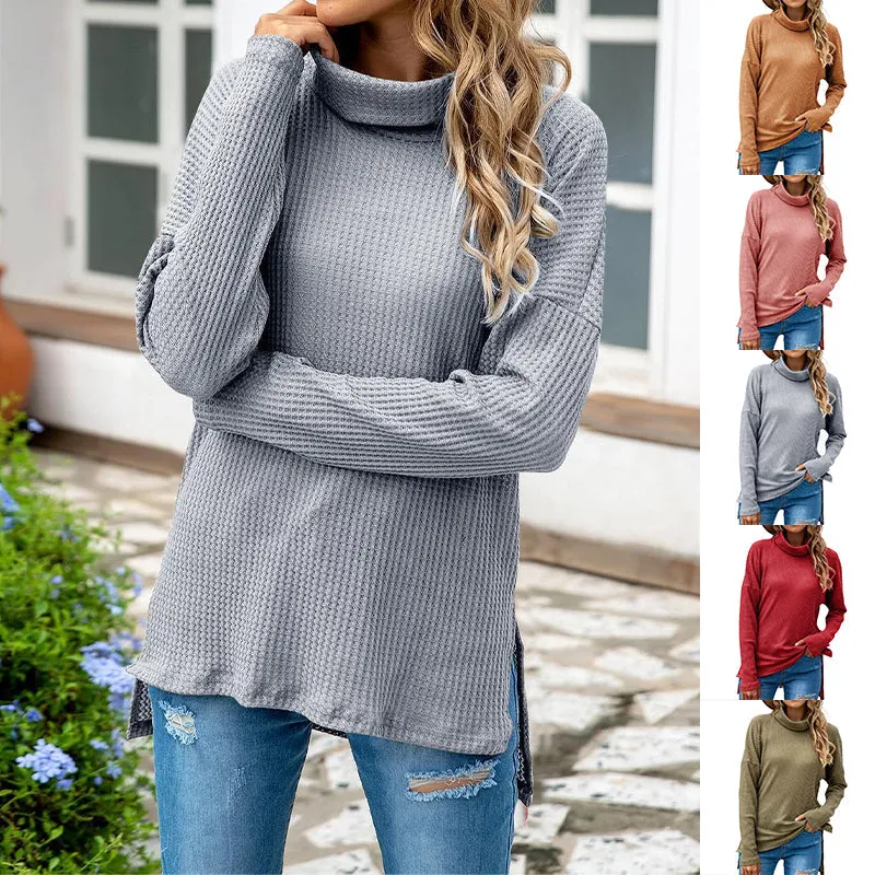 Turtleneck Loose Irregular Knitted Sweater