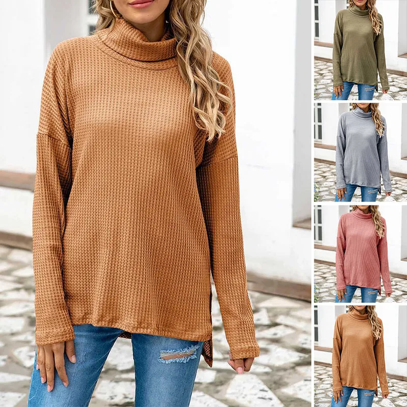 Turtleneck Loose Irregular Knitted Sweater