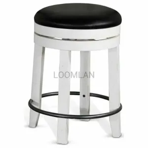 Two Tone Swivel Backless Counter Height Chair