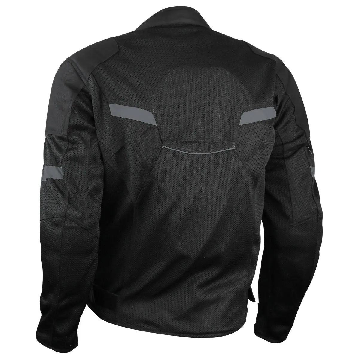 VL1622B Black Mesh Motorcycle Jacket with Insulated Liner and CE Armor