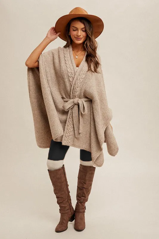 Warm Heart Sweater Poncho