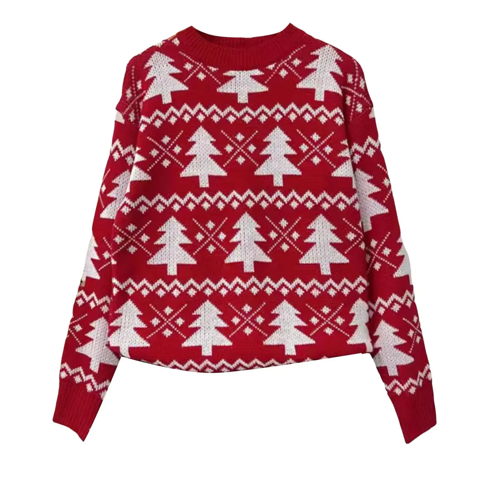 Wenkouban-Christmas Thanksgiving outfits_Jacquard Knitted Full Sleeve Warm Soft Christmas Christmas Sweater