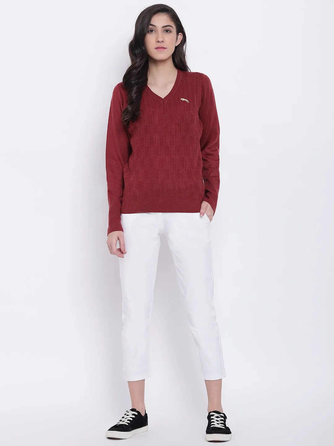 Women Red Casual Sweaters