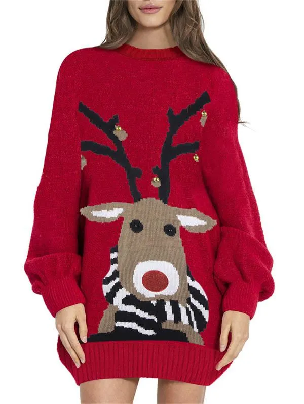 Women's Ugly Christmas Sweaters Dress Cute Oversized Dress