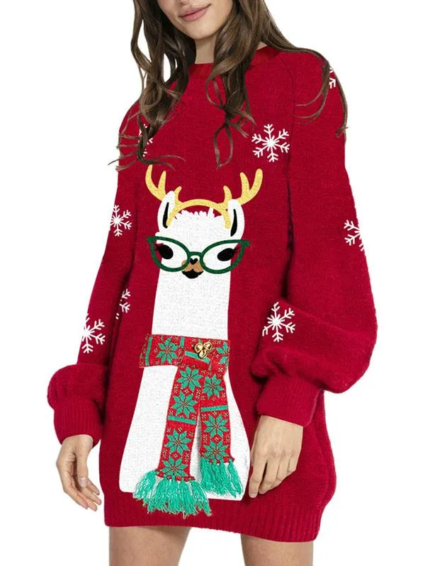 Women's Ugly Christmas Sweaters Dress Cute Oversized Dress